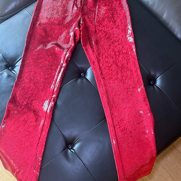 Emma Black Red Sequin boot cut pants - Picture 2 of 12